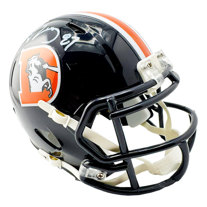 Ed McCaffrey Signed Denver Broncos Color Rush Speed Mini Football Helmet (Beckett)