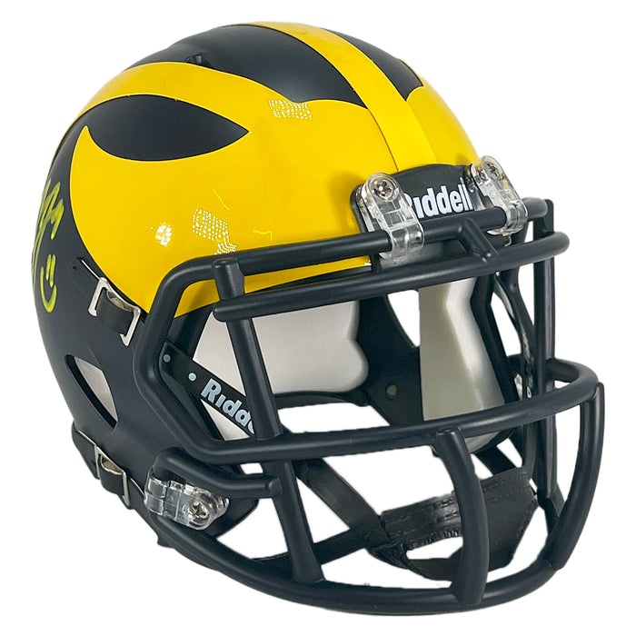 J.J. McCarthy Signed Michigan Wolverines Speed Mini Football Helmet (Beckett)