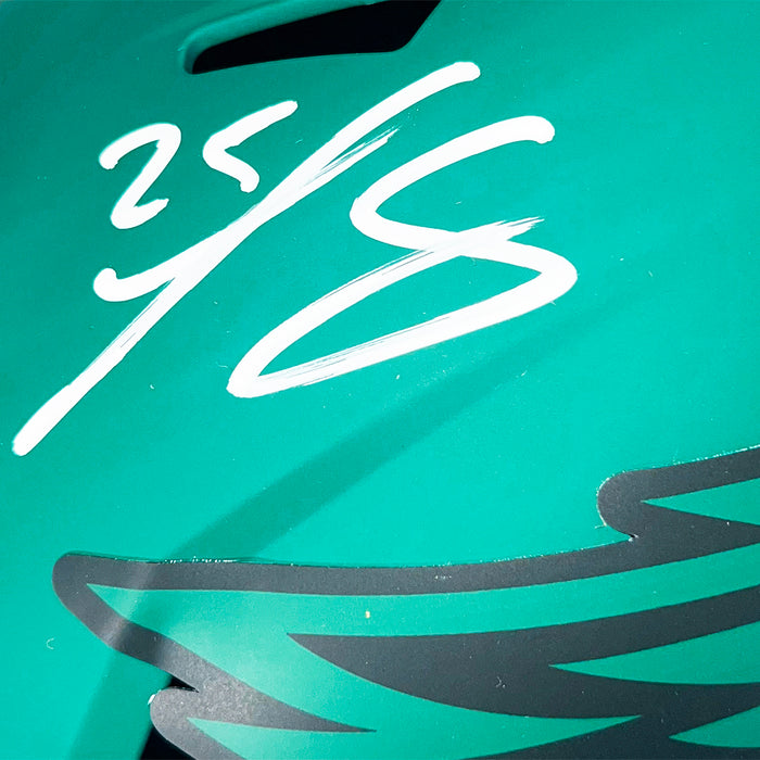 LeSean McCoy Signed Philadelphia Eagles Rave Full-Size Replica Football Helmet (Beckett)