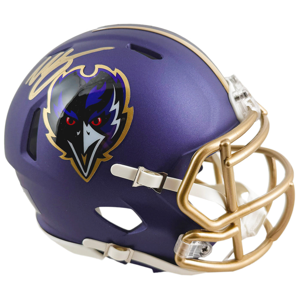 Willis McGahee Signed Baltimore Ravens Alt 2024 Speed Mini Football Helmet (JSA)