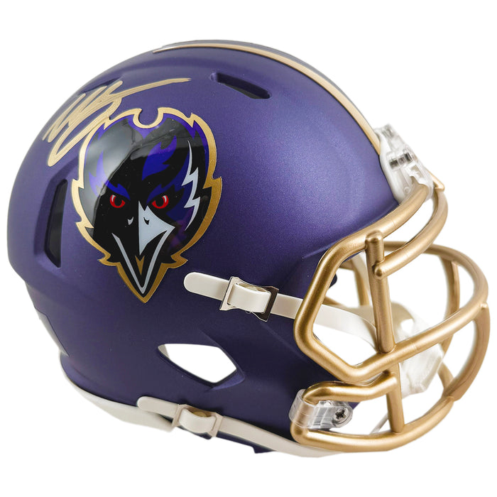 Willis McGahee Signed Baltimore Ravens Alt 2024 Speed Mini Football Helmet (JSA)