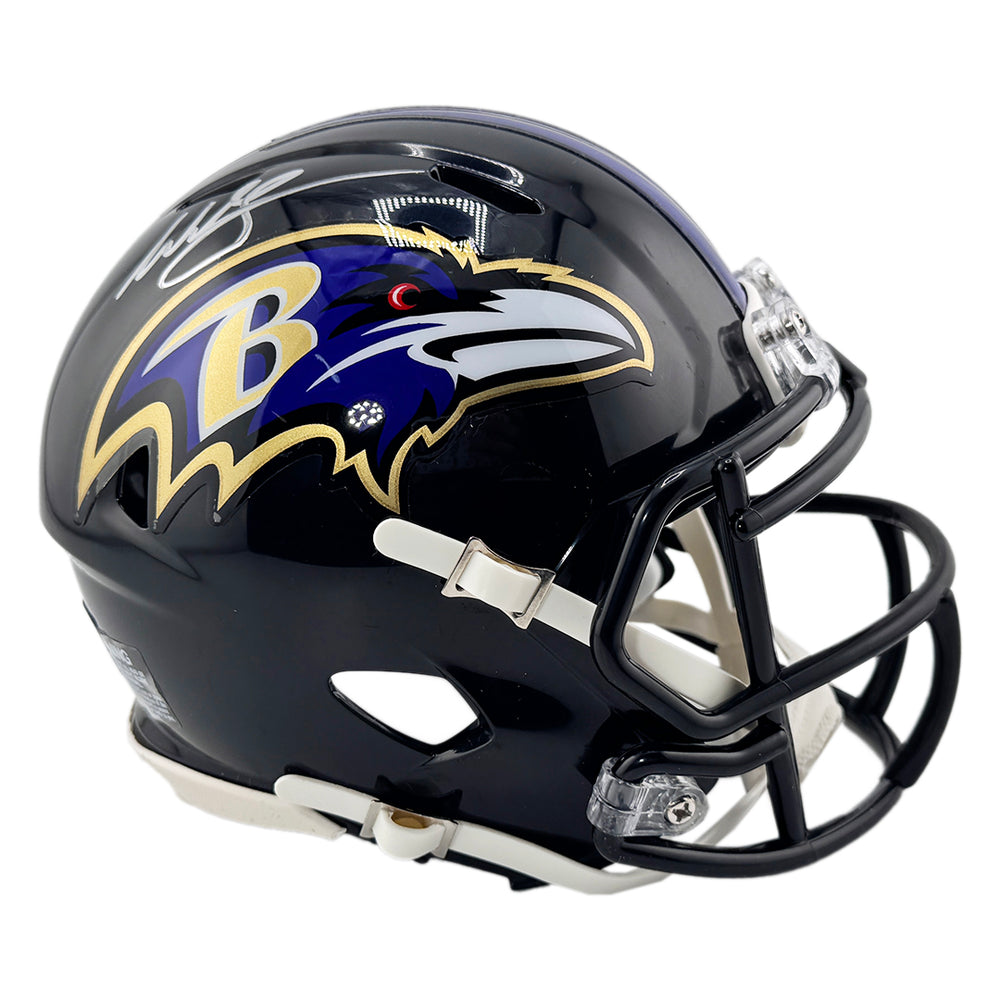 Willis McGahee Signed Baltimore Ravens Speed Mini Football Helmet (JSA)