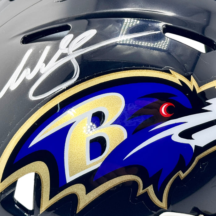 Willis McGahee Signed Baltimore Ravens Speed Mini Football Helmet (JSA)