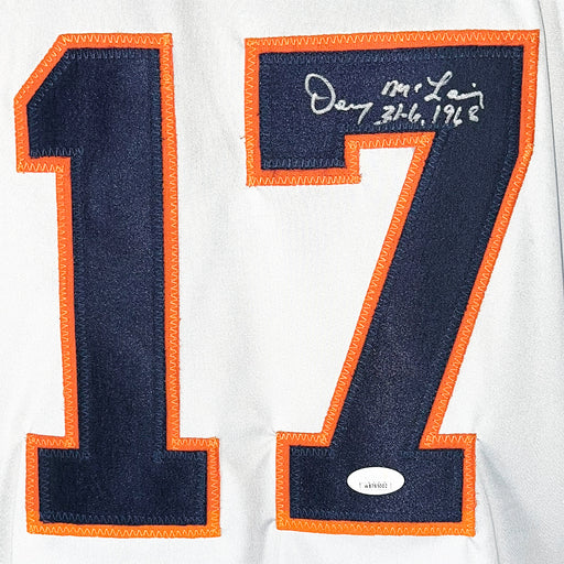 Denny McLain Signed 31-6, 1968 Inscription Detroit Grey Baseball Jersey (JSA)