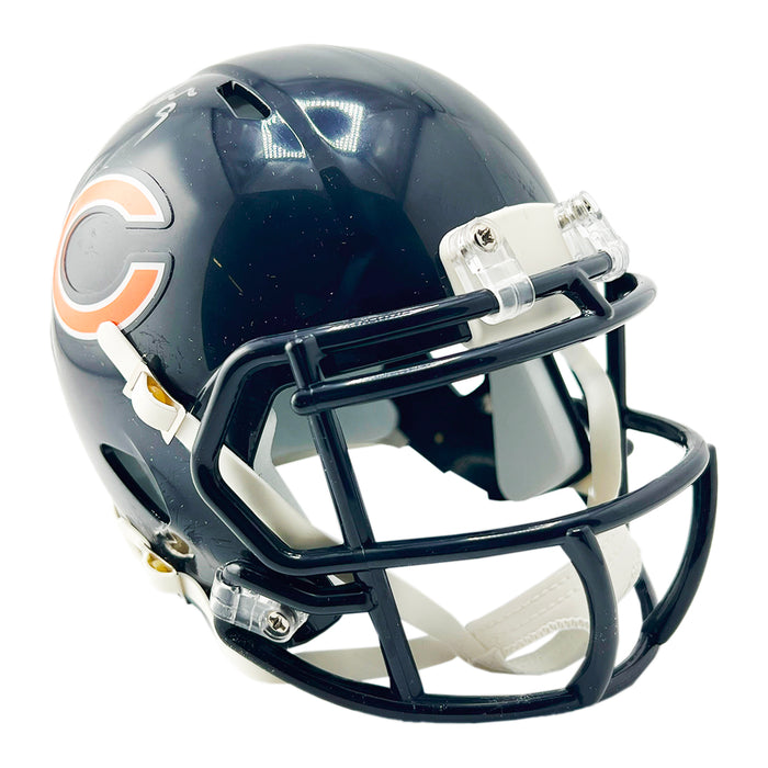 Jim McMahon Signed Silver Ink Chicago Bears Speed Mini Football Helmet (Beckett)