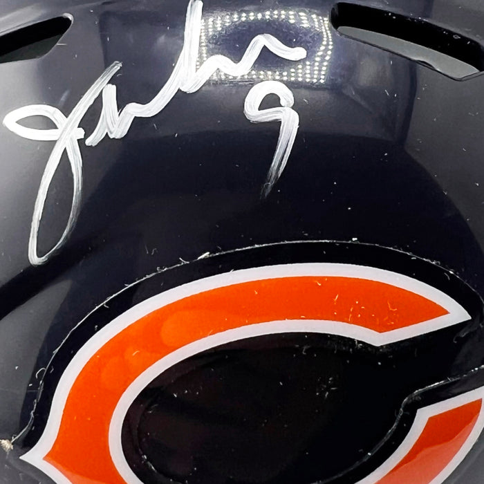 Jim McMahon Signed Silver Ink Chicago Bears Speed Mini Football Helmet (Beckett)