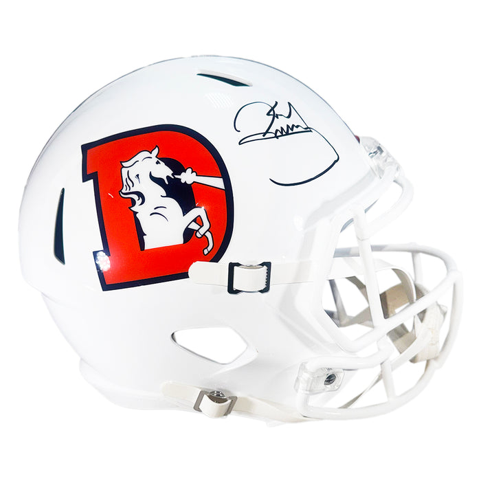 Karl Mecklenburg Signed Denver Broncos Alt 2023 Speed Full-Size Replica Football Helmet (JSA)