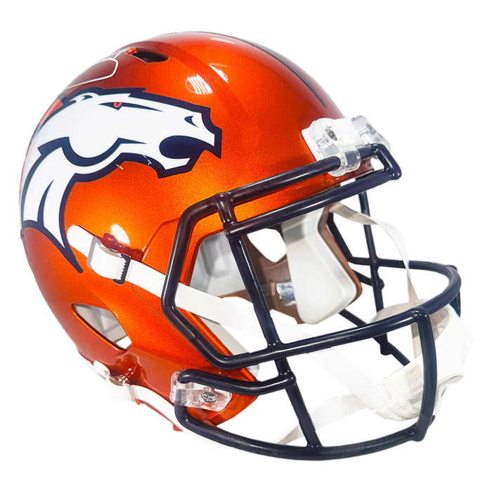 Karl Mecklenburg Signed Denver Broncos Flash Full-Size Replica Football Helmet (JSA)