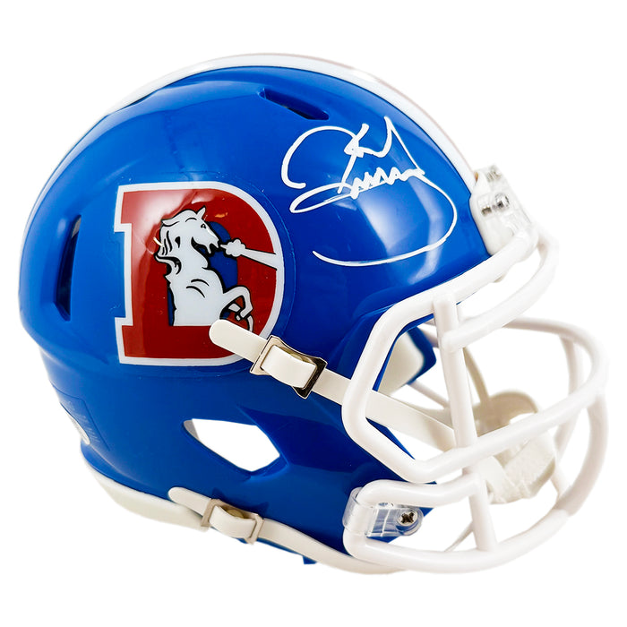 Karl Mecklenburg Signed Denver Broncos Throwback 75-96 Speed Mini Football Helmet (JSA)