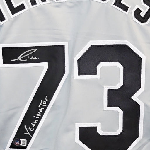 Yermin Mercedes Signed "Yerminator" Inscription Chicago Grey Baseball Jersey (Beckett)