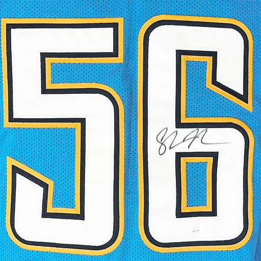 Shawne Merriman Signed San Diego Light Blue Alt Football Jersey (JSA)