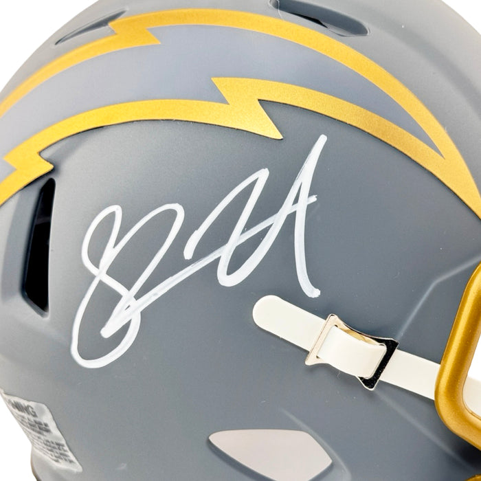 Shawne Merriman Signed Los Angeles Chargers Slate Alternate Speed Mini Football Helmet (JSA)
