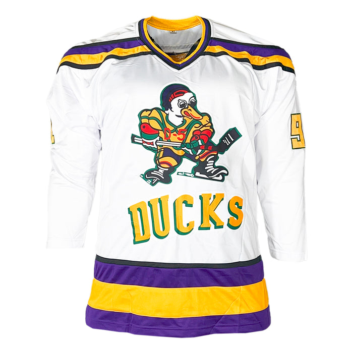 The Mighty Ducks Signed Six Signature White Hockey Jersey (Beckett)