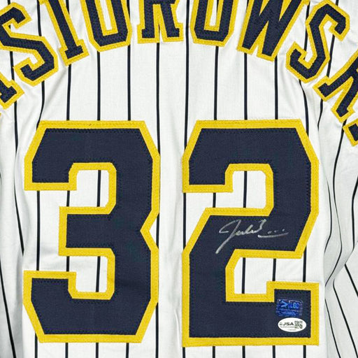 Jacob Misiorowski Signed Milwaukee Pinstripe Baseball Jersey (JSA)