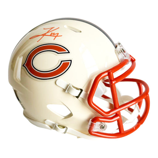 Kyle Monangai Signed Chicago Bears Retro Speed Mini Football Helmet (Beckett)