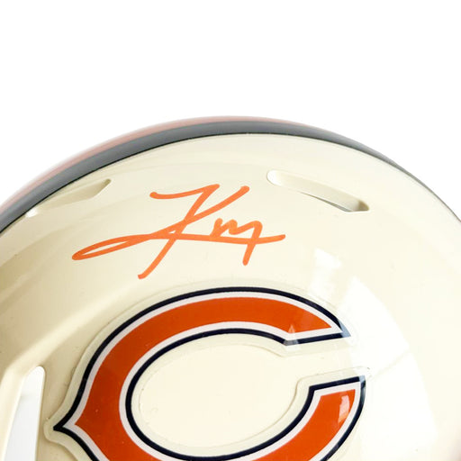 Kyle Monangai Signed Chicago Bears Retro Speed Mini Football Helmet (Beckett)