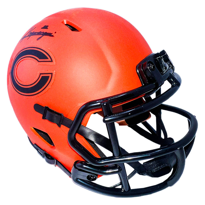 Kyle Monangai Signed Chicago Bears Rave Mini Football Helmet (JSA)