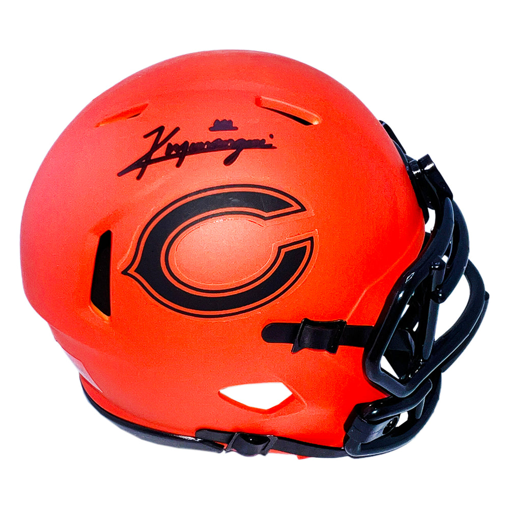 Kyle Monangai Signed Chicago Bears Rave Mini Football Helmet (JSA)