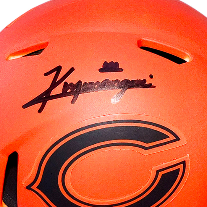 Kyle Monangai Signed Chicago Bears Rave Mini Football Helmet (JSA)