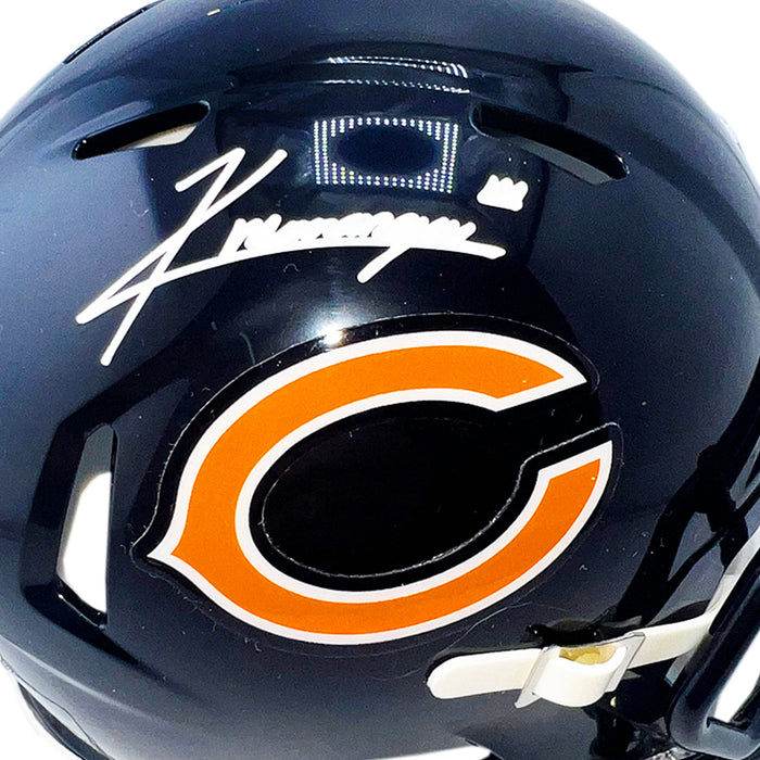 Kyle Monangai Signed Chicago Bears Speed Mini Navy Football Helmet (JS — RSA