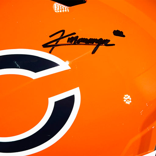 Kyle Monangai Signed Chicago Bears Speed Full-Size Replica Orange Football Helmet (JSA)