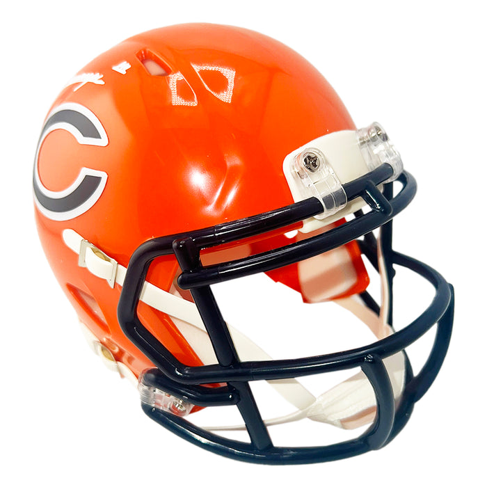 Kyle Monangai Signed Chicago Bears Speed Mini Orange Football Helmet (JSA)