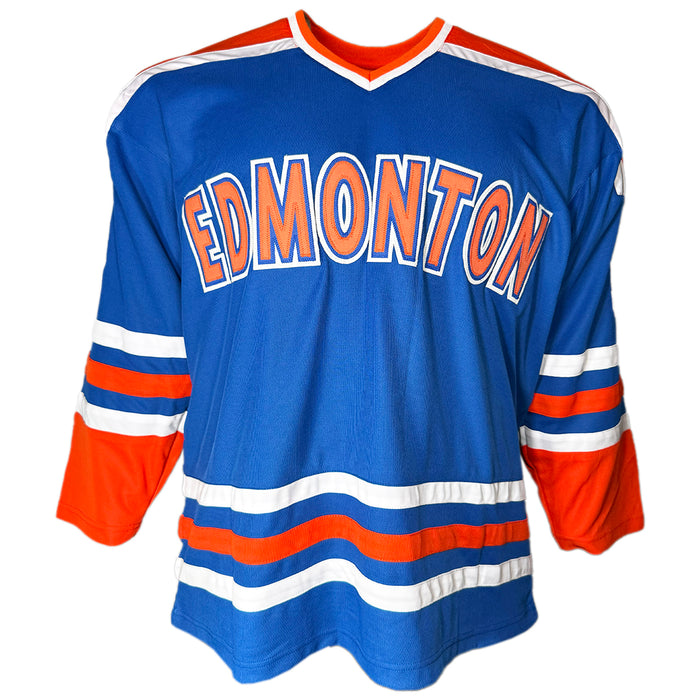 Andy Moog Signed Edmonton Blue Hockey Jersey (JSA)