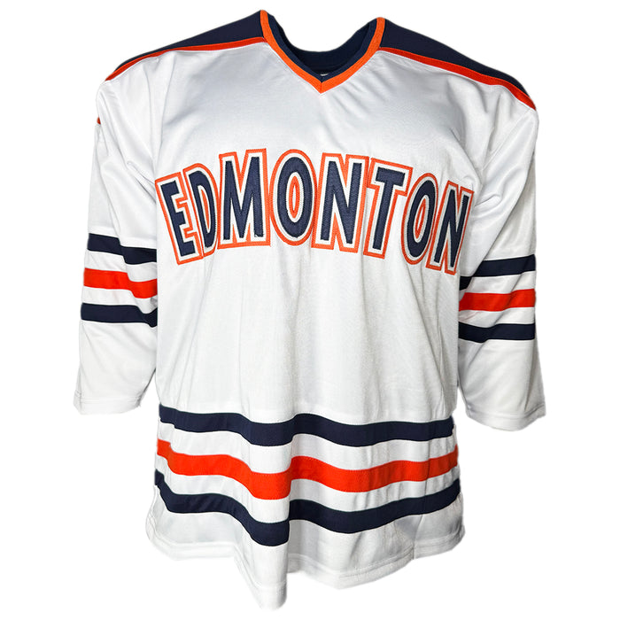 Andy Moog Signed Edmonton White Hockey Jersey (JSA)