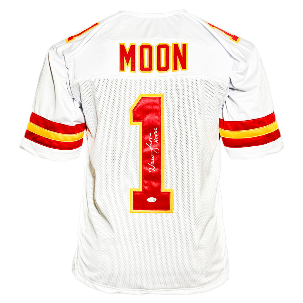 Warren Moon Signed HOF 06 Inscription Kansas City White Football Jersey (JSA)