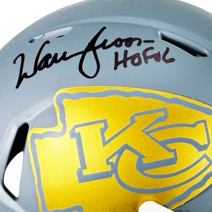 Warren Moon Signed HOF 06 Inscription Kansas City Chiefs Slate Alternate Speed Mini Football Helmet (JSA)