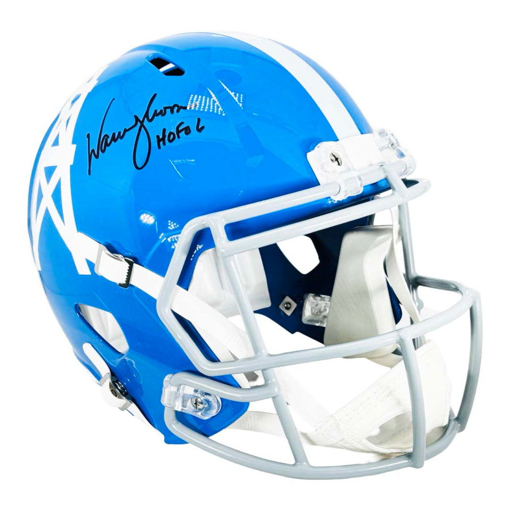Warren Moon Signed HOF 06 Inscription Houston Oilers Throwback 60-62 Speed Full-Size Replica Football Helmet (JSA)