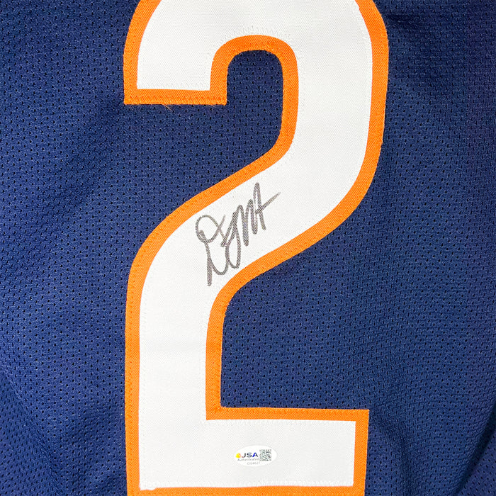 DJ Moore Signed Chicago Navy Game Style Football Jersey (JSA)