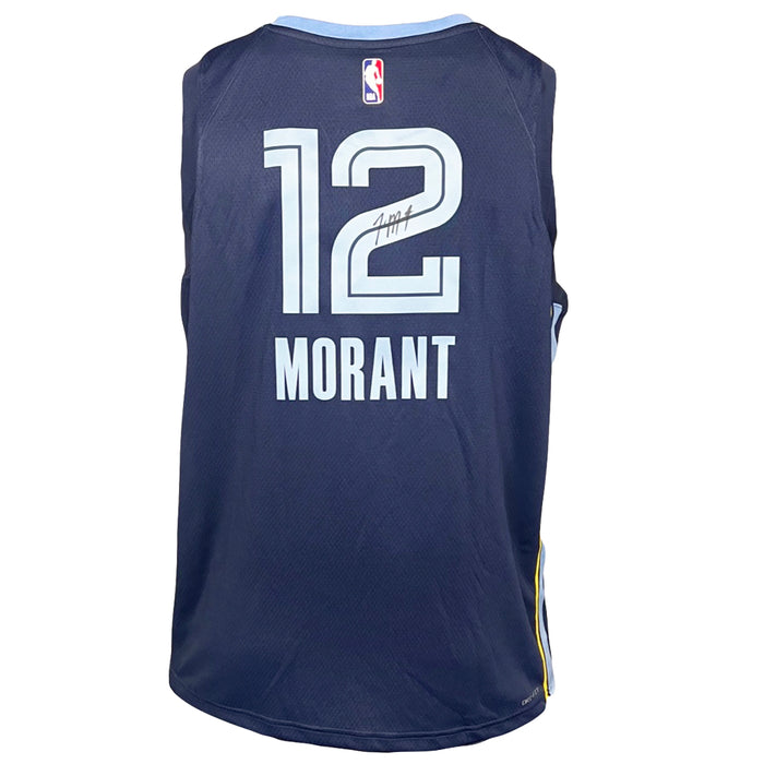 Ja Morant Signed NIKE Swingman Memphis Grizzlies Blue Large Basketball Jersey (JSA)