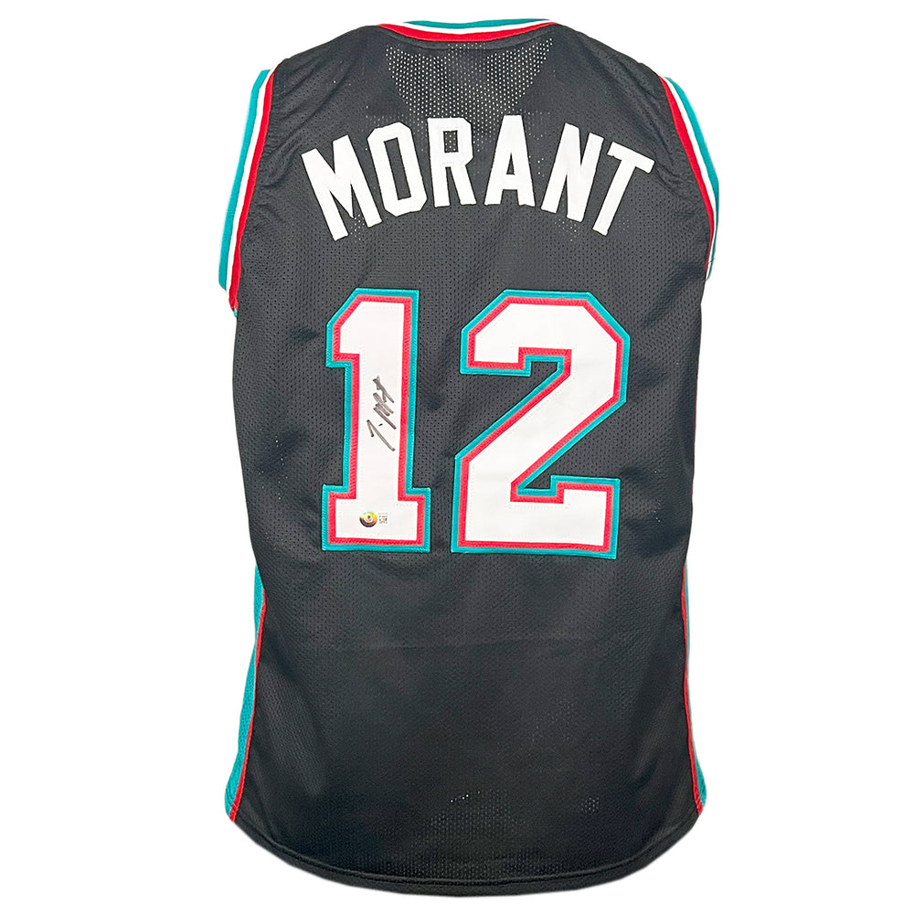 Ja Morant Signed Memphis Retro Black Basketball Jersey (Beckett)