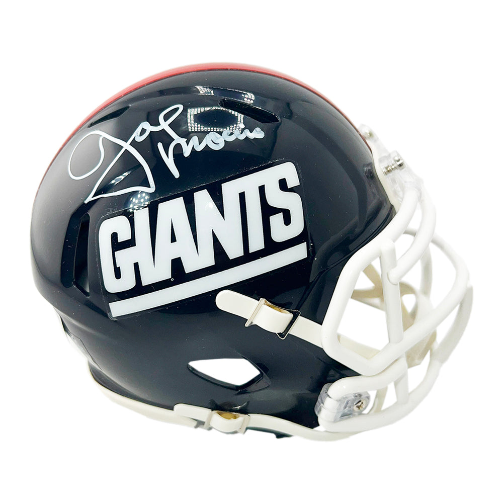 Joe Morris Signed New York Giants Throwback 80-99 Speed Mini Football Helmet (Beckett)