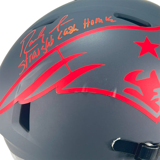 Randy Moss Signed Straight Cash Homie Inscription New England Patriots Authentic Eclipse Speed Full-Size Football Helmet (Beckett)