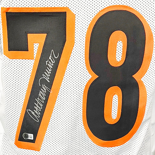 Anthony Munoz Signed Cincinnati White Football Jersey (Beckett)