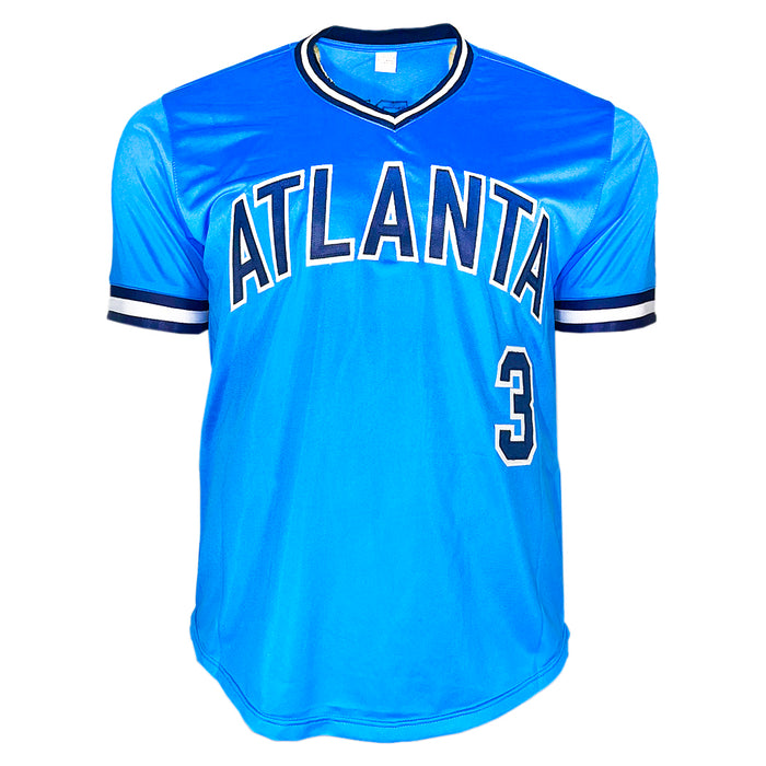 Dale Murphy Signed NL MVP 82, 83 Inscription Atlanta Blue Baseball Jersey (Becket)