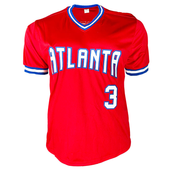 Dale Murphy Signed Blue Ink Atlanta Red Throwback Baseball Jersey (JSA)
