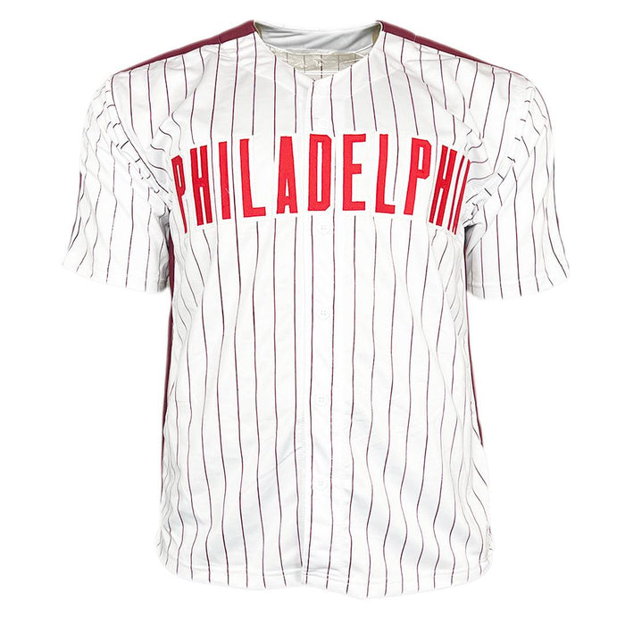 Dale Murphy Signed NL MVP 82,83 Inscription Philadelphia Pinstripe Baseball Jersey (Beckett) - RSA