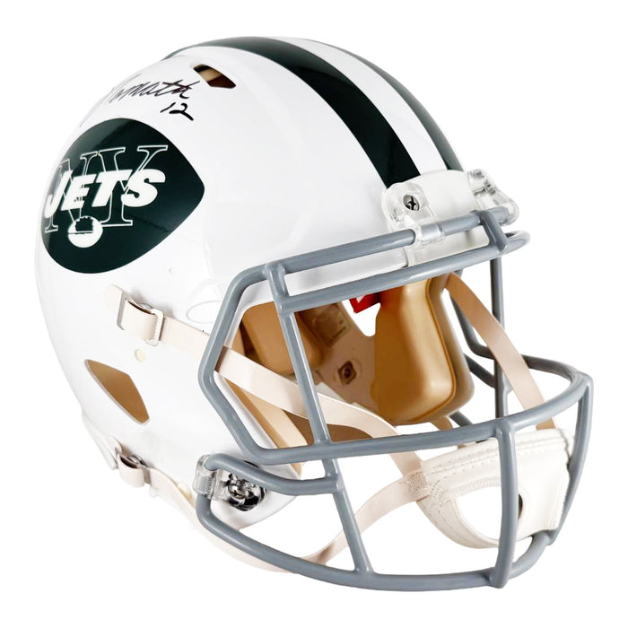Joe Namath Signed Double Signature New York Jets Throwback 65-77 Authentic Speed Full-Size Football Helmet (JSA)