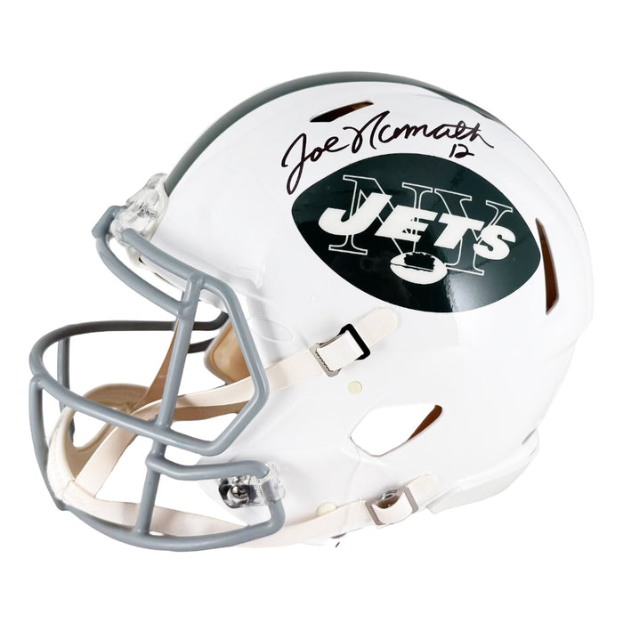 Joe Namath Signed Double Signature New York Jets Throwback 65-77 Authentic Speed Full-Size Football Helmet (JSA)