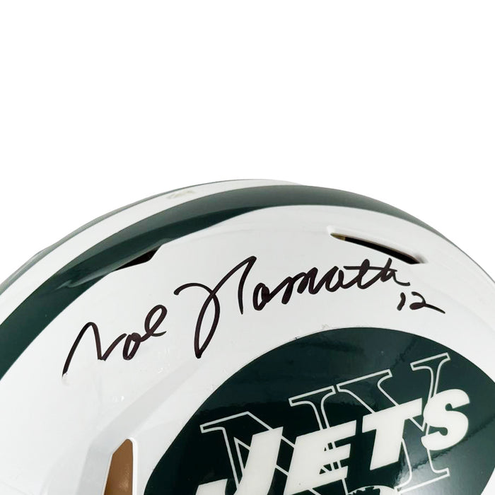 Joe Namath Signed Double Signature New York Jets Throwback 65-77 Authentic Speed Full-Size Football Helmet (JSA)
