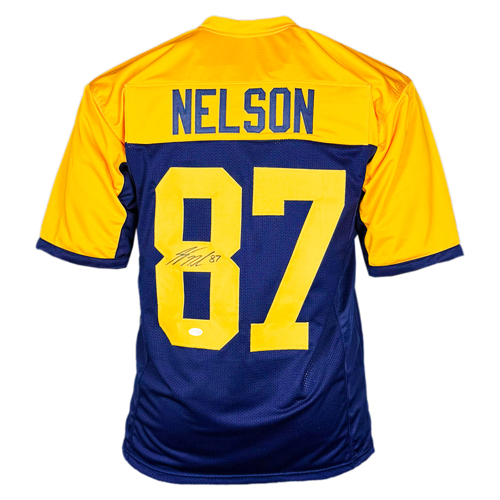 Jordy Nelson Signed Green Bay Throwback Football Jersey (JSA)