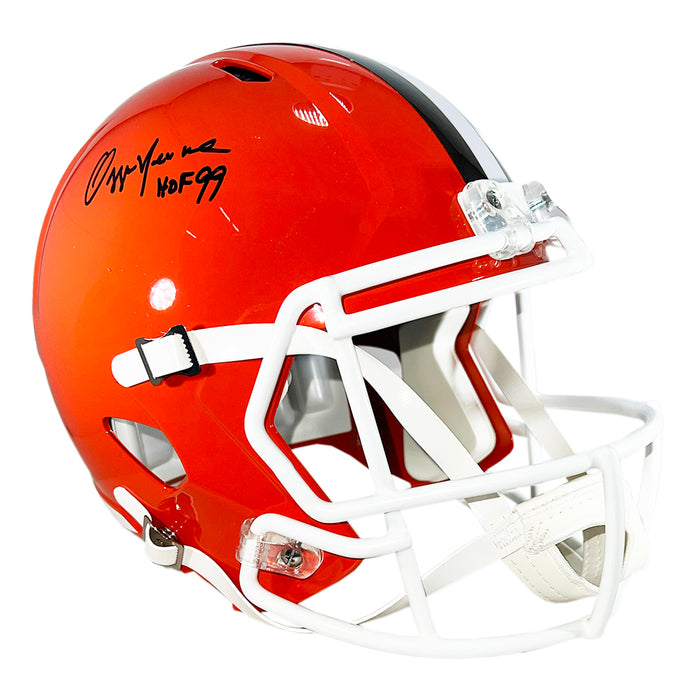 Ozzie Newsome Signed HOF 99 Inscription Cleveland Browns Throwback 75-05 Speed Full-Size Replica Football Helmet (JSA)