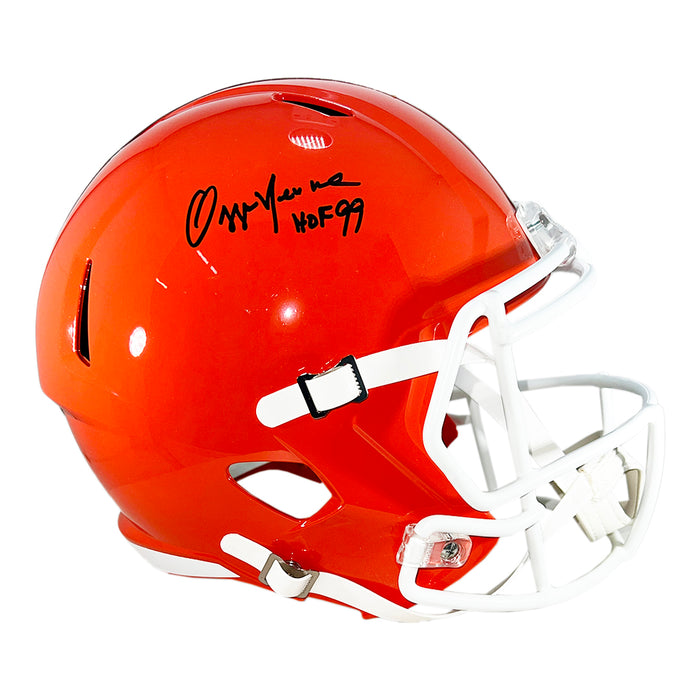 Ozzie Newsome Signed HOF 99 Inscription Cleveland Browns Throwback 75-05 Speed Full-Size Replica Football Helmet (JSA)
