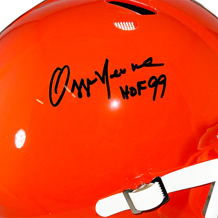 Ozzie Newsome Signed HOF 99 Inscription Cleveland Browns Throwback 75-05 Speed Full-Size Replica Football Helmet (JSA)