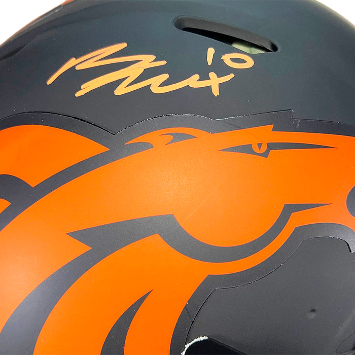Bo Nix Signed Denver Broncos Authentic Eclipse Full-Size Football Helmet (Beckett)