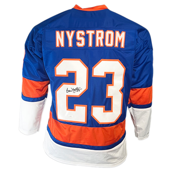 Bob Nystrom Signed New York Blue Hockey Jersey (JSA)
