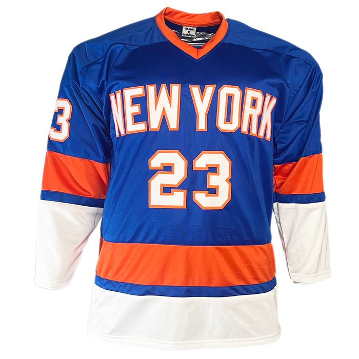 Bob Nystrom Signed New York Blue Hockey Jersey (JSA)